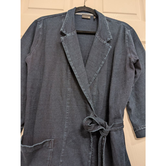Women's AG Jeans Adriano Goldschmied Blue Denim Wrap Blazer S - Picture 3 of 8